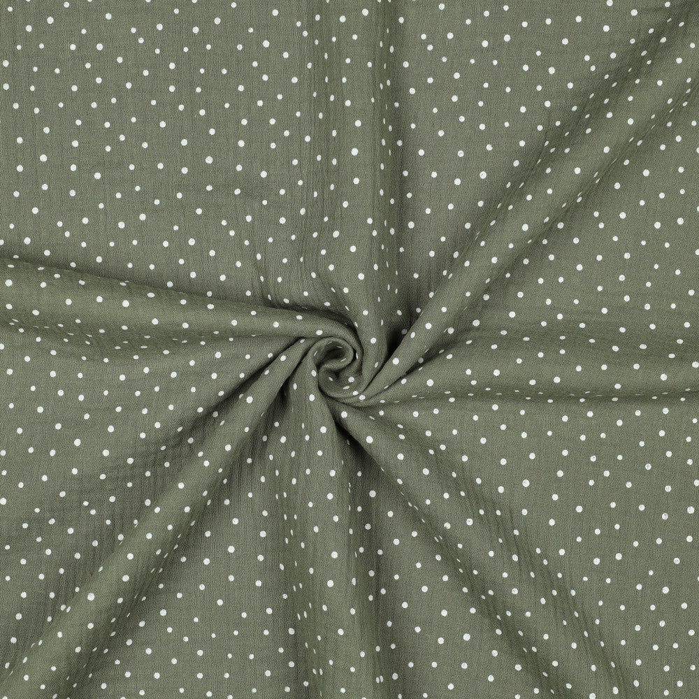 0.5m Musselin Punkte khaki