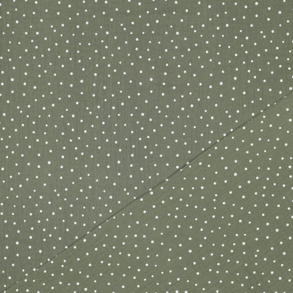 0.5m Musselin Punkte khaki