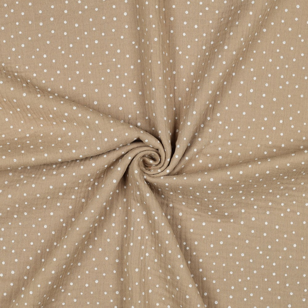 0.5m Musselin Punkte beige