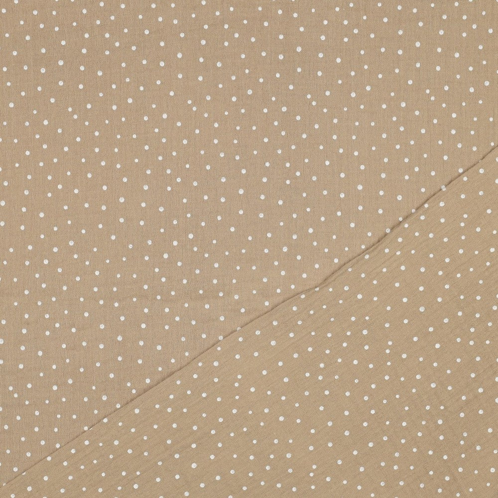 0.5m Musselin Punkte beige