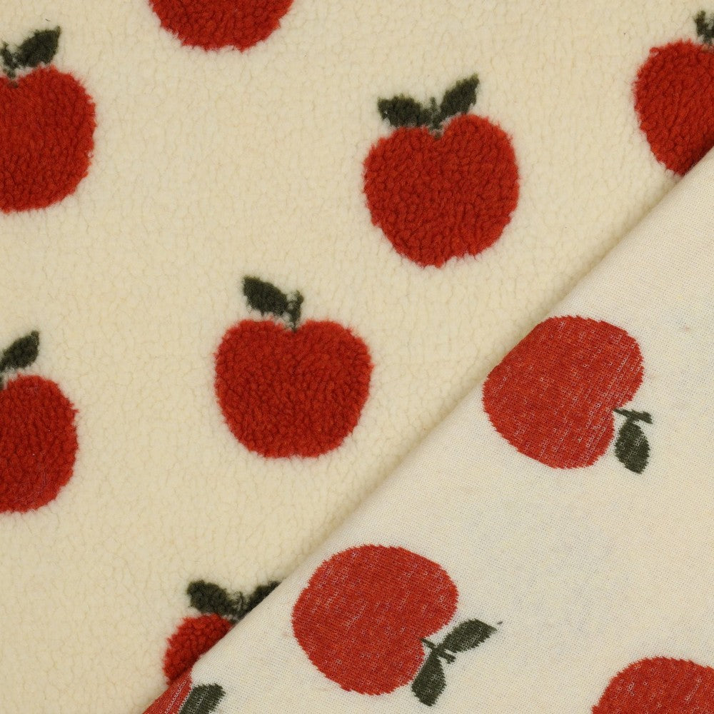 0.5m Teddystoff Jacquard Apfel