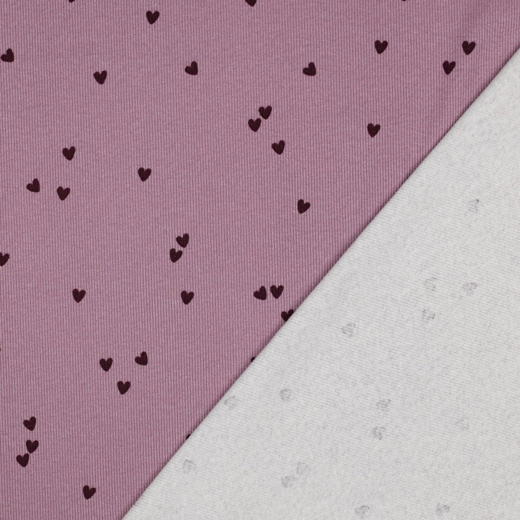 0.5m Rippjersey Herzen mauve