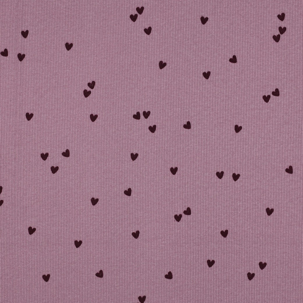 0.5m Rippjersey Herzen mauve