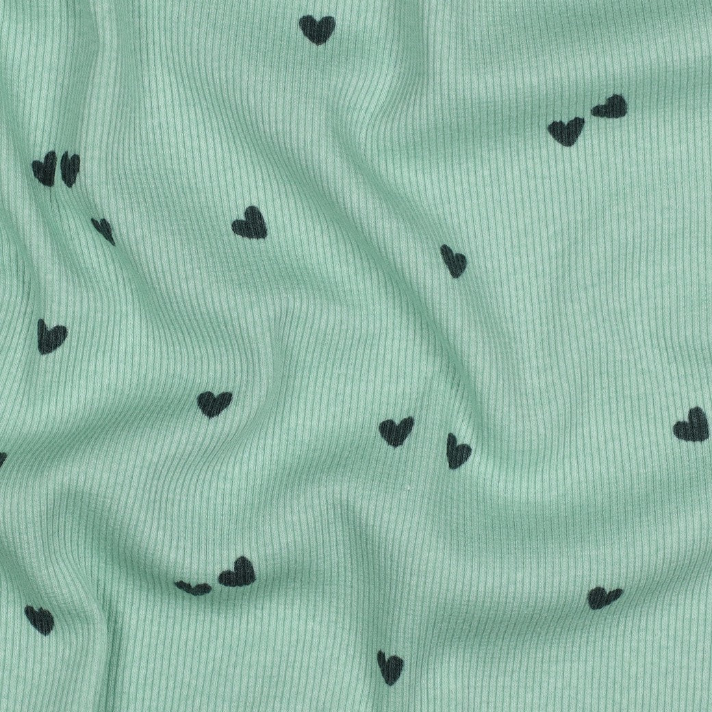 0.5m Rippjersey Herzen sage