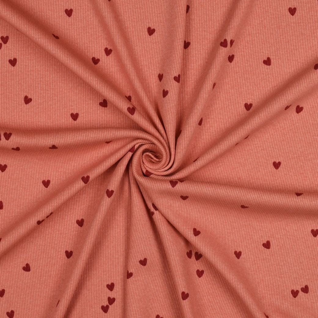 0.5m Rippjersey Herzen pink