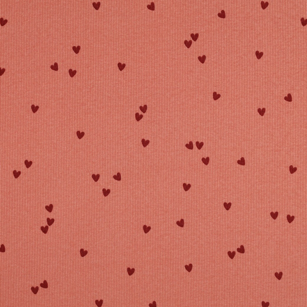 0.5m Rippjersey Herzen pink