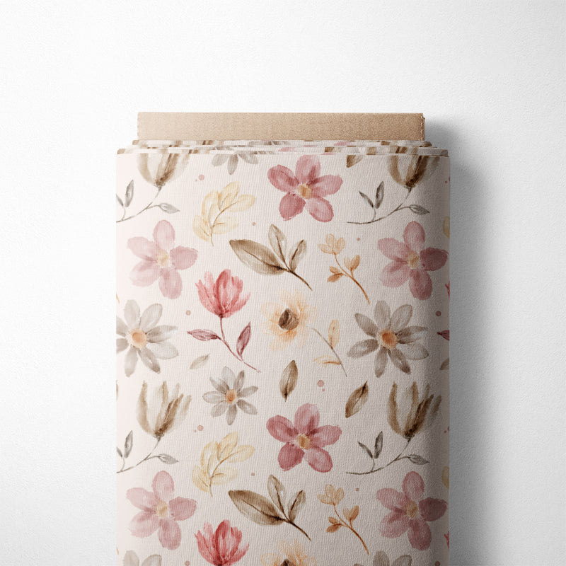 0.5m BIO French Terry Flowers neutral