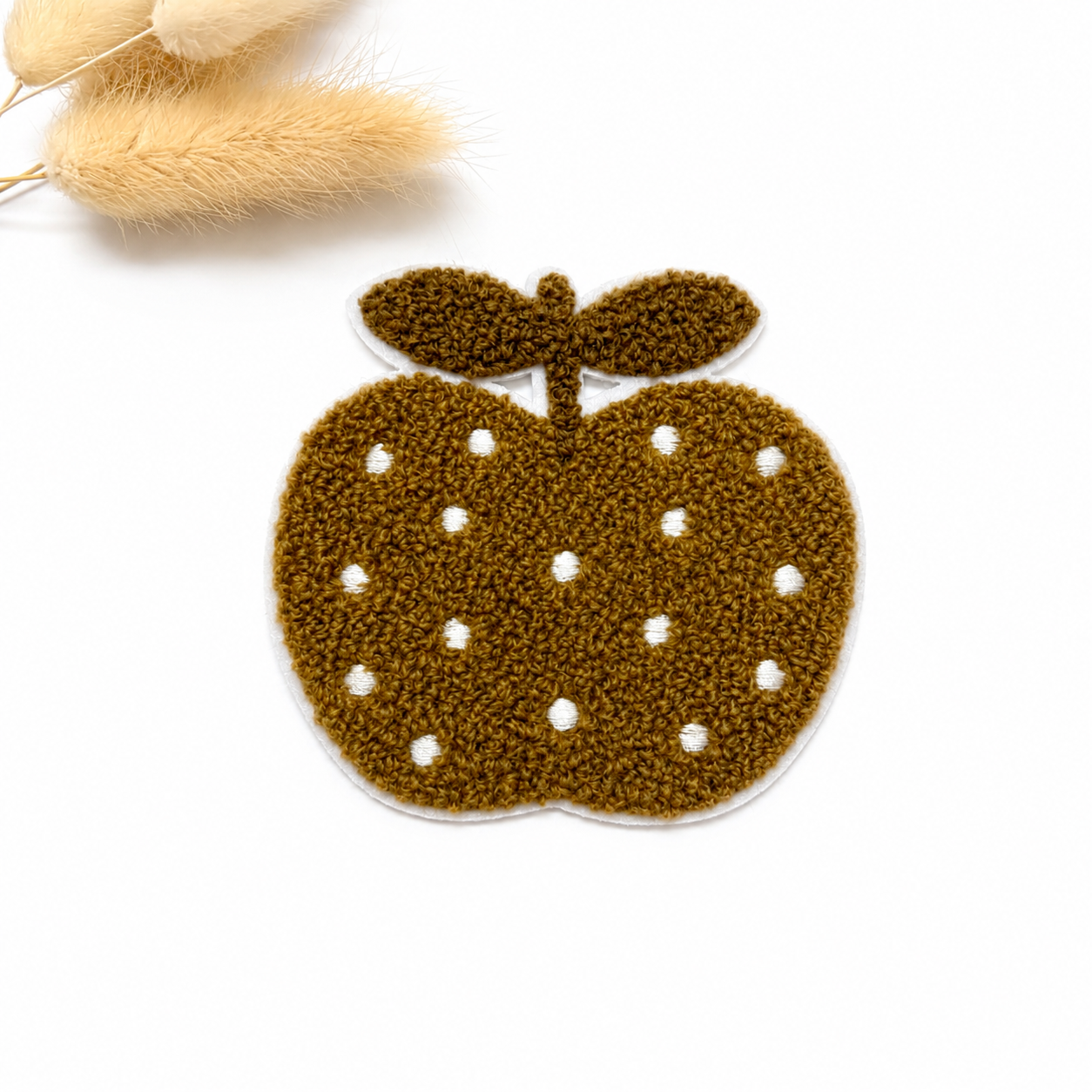 Chenille Patch: Apfel braun | 8x9cm