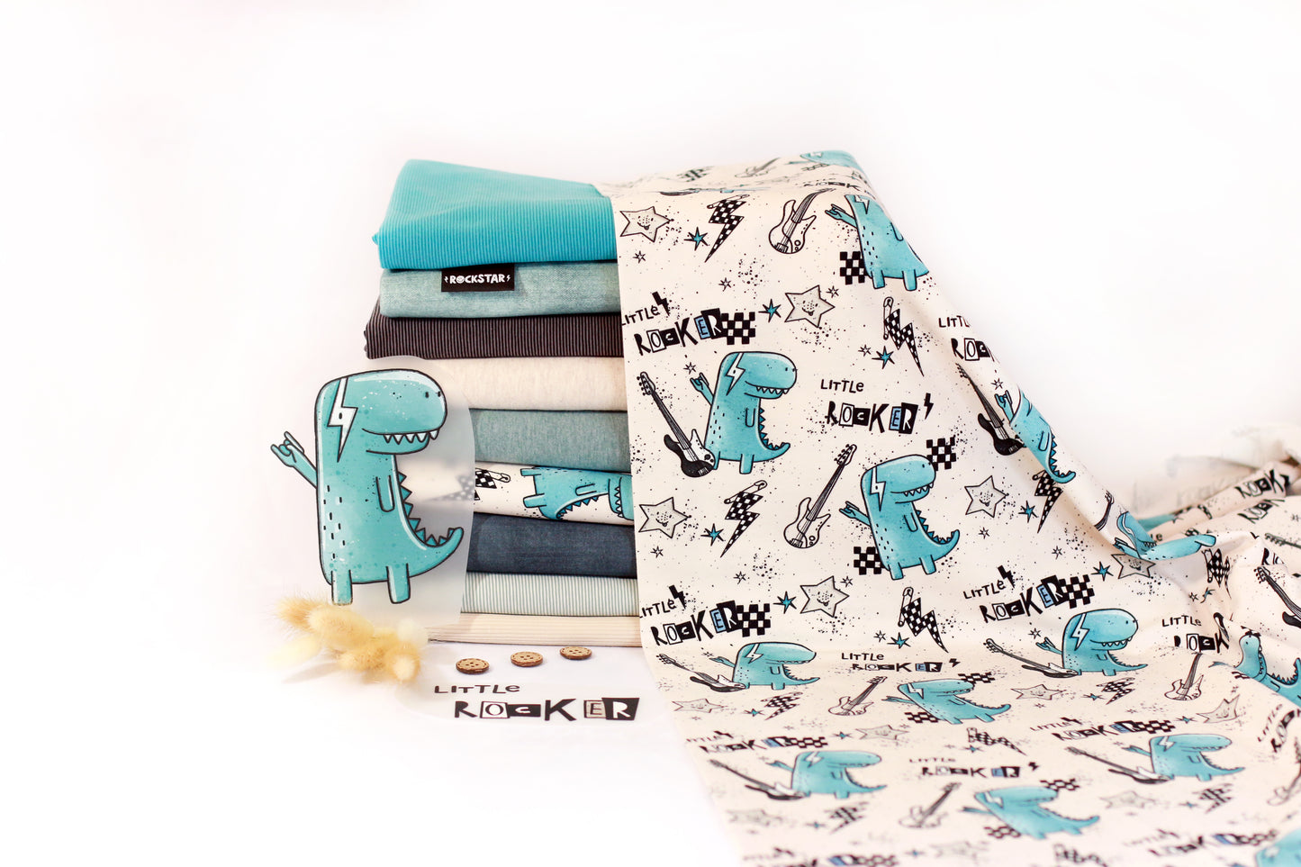 0.5m BIO French Terry Little Rocker-Dino