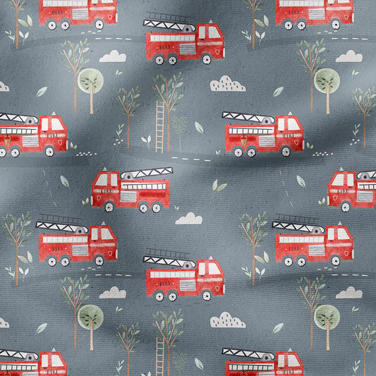 RESTSTÜCK 130cm BIO French Terry Fire Truck steel