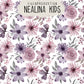 0.5m Biojersey Eves Flowers white