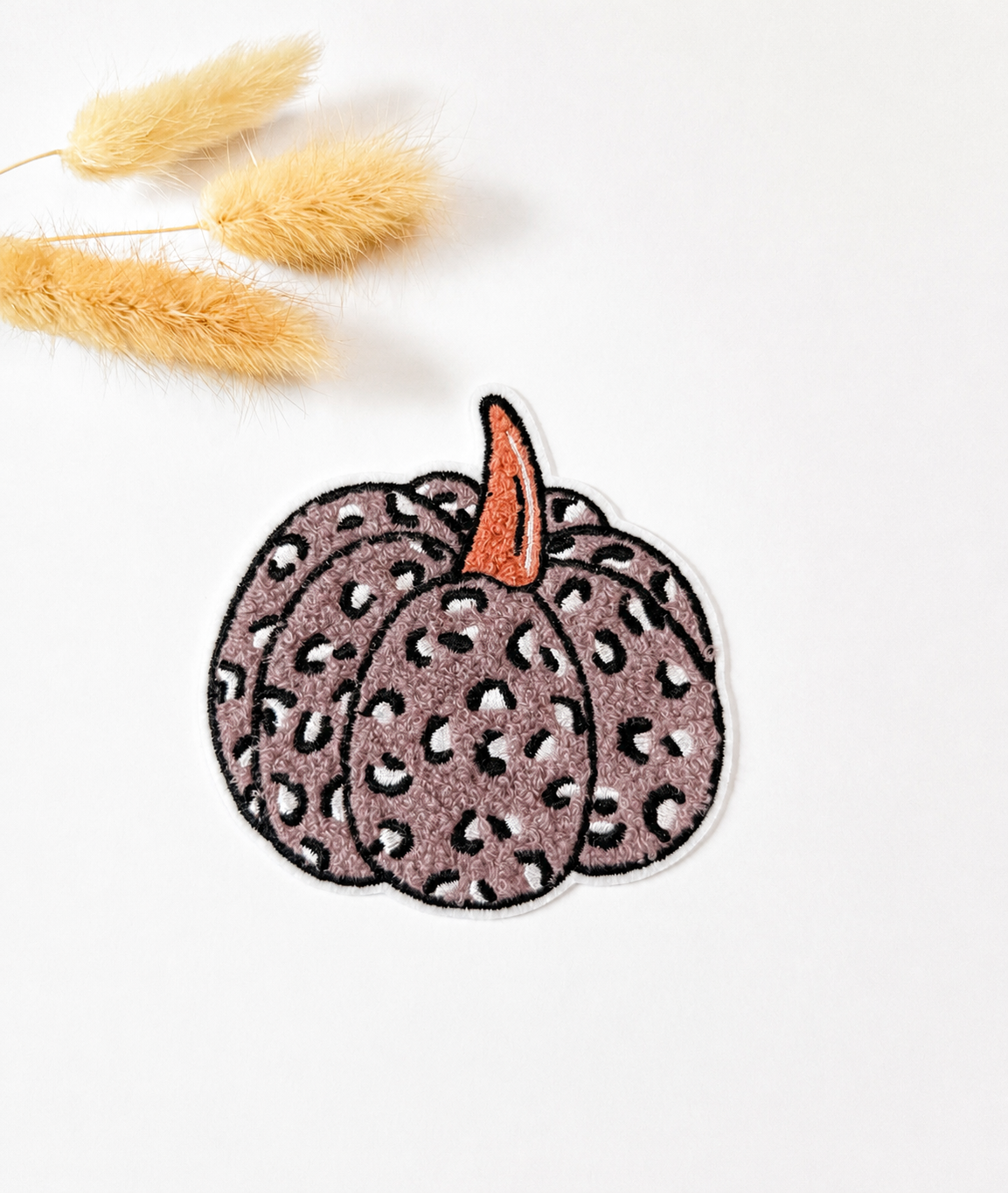 Chenille Patch: Kürbis-Wiese: Kürbis Leo | 10x10cm