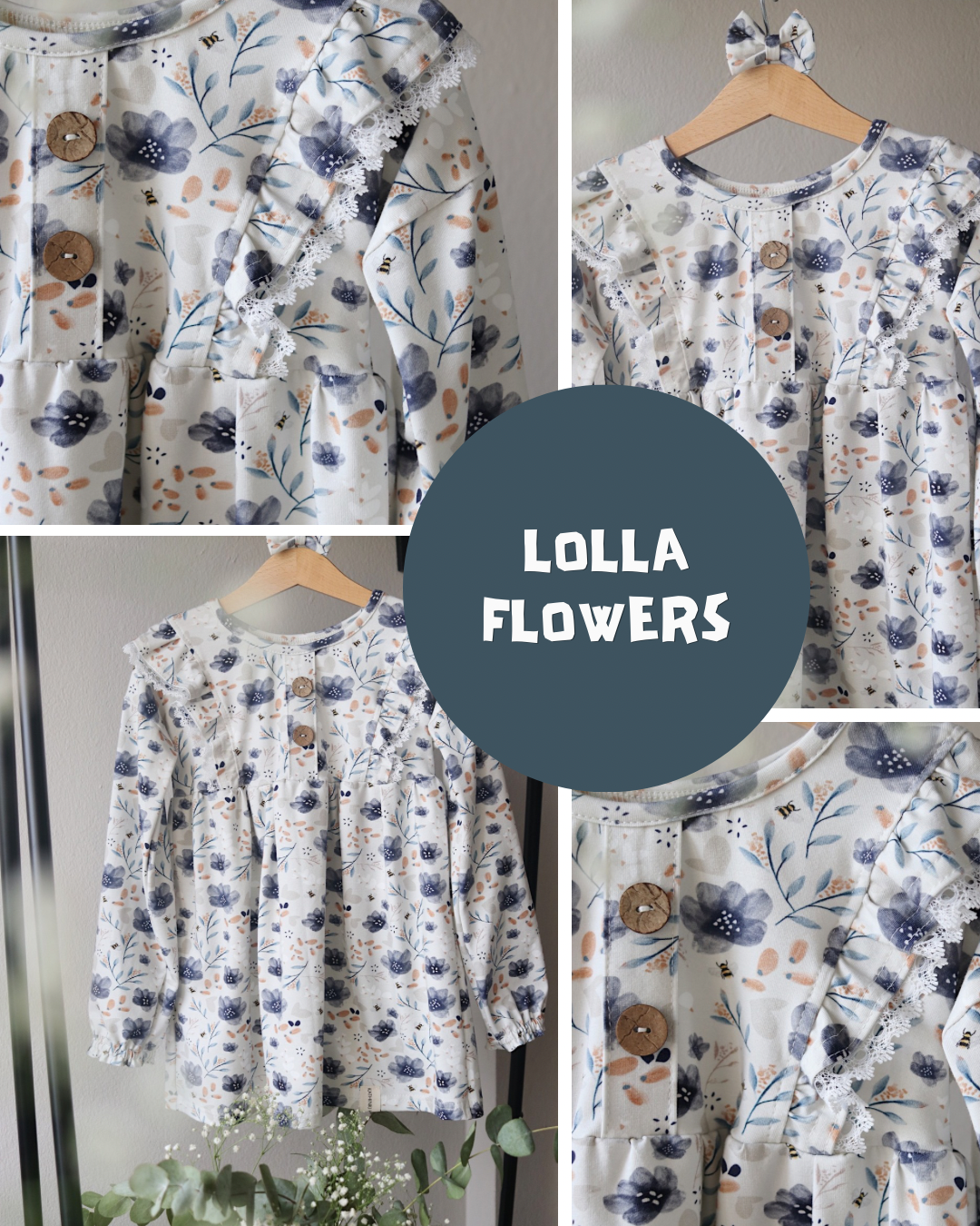 0.5m BIO French Terry Lolla Flowers
