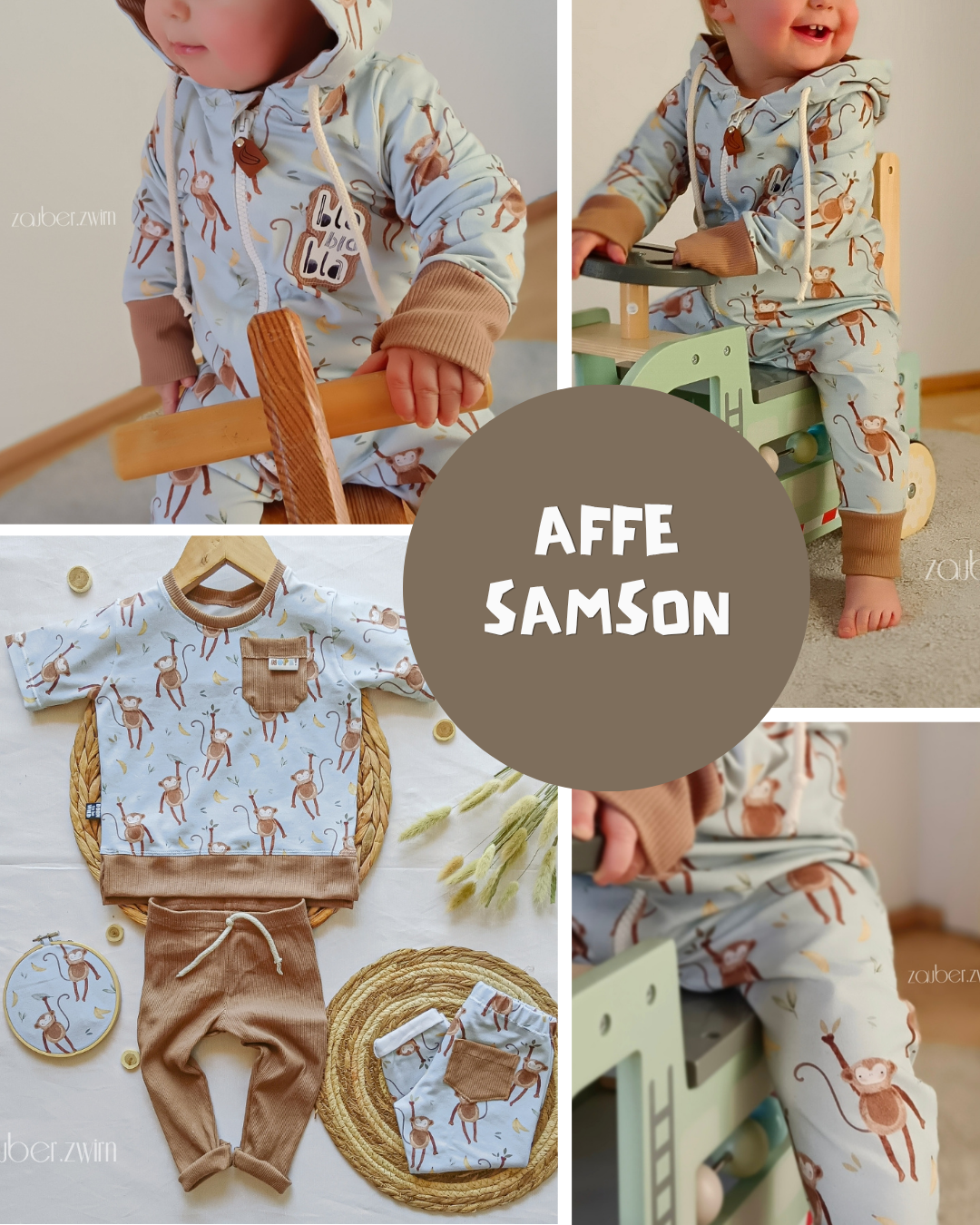 0.5m BIO French Terry Affe Samson *VORBESTELLUNG*