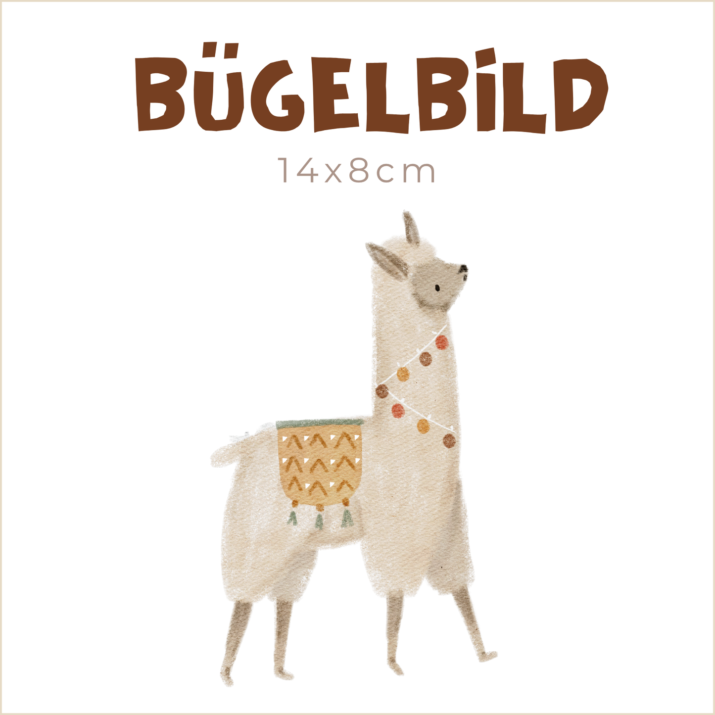 Bügelbild Alpaka | 14x8cm