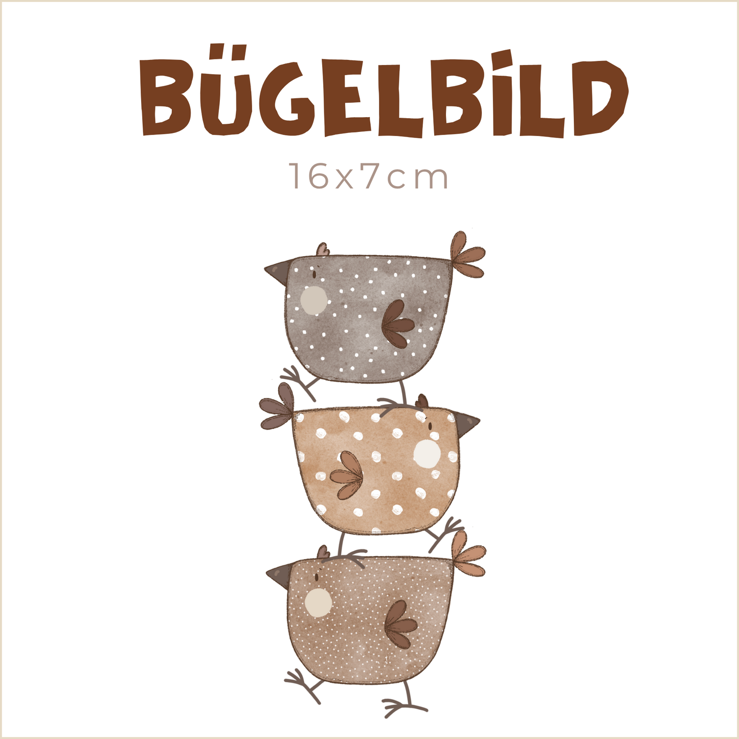 Bügelbild Annicas Hühner | 16x7cm