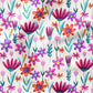 0.5m BIO French Terry Aquaflowers natur
