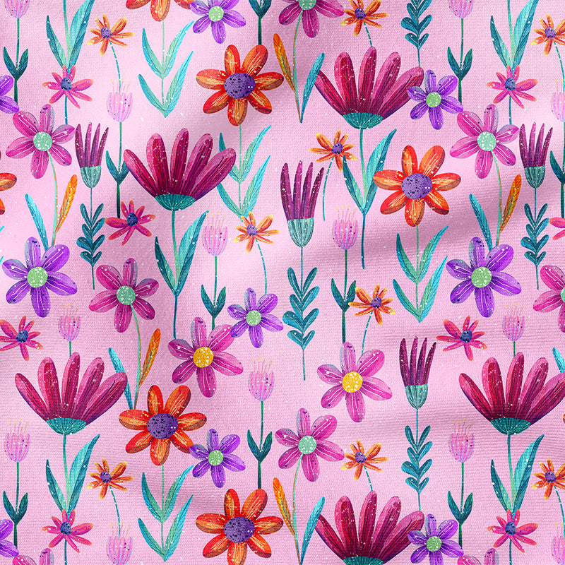 0.5m Bademodestoff Aquaflowers rosa *VORBESTELLUNG - Lieferzeit 4-7 Wochen*