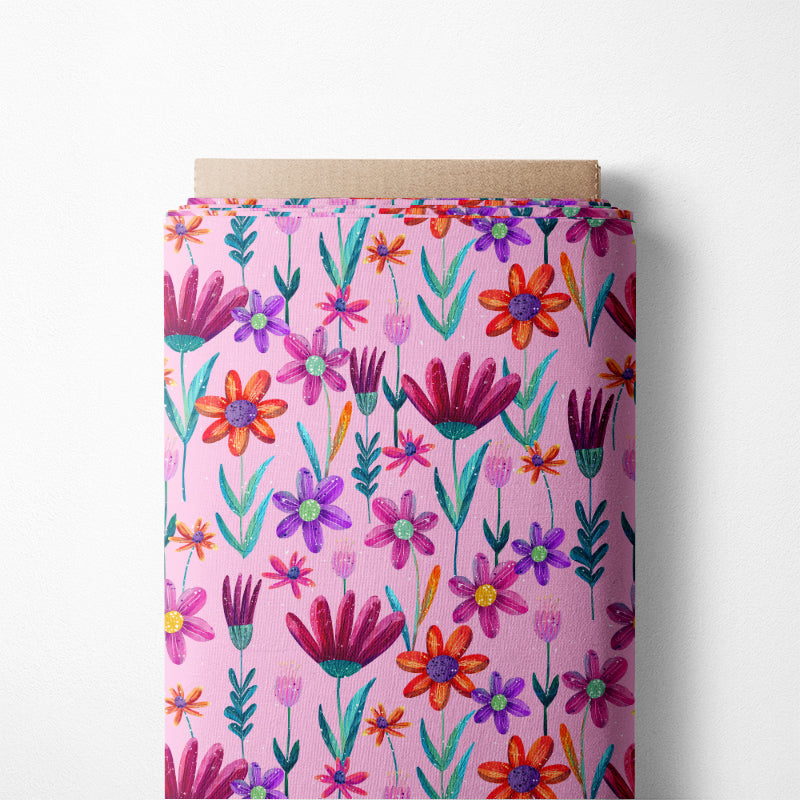 0.5m Bademodestoff Aquaflowers rosa *VORBESTELLUNG - Lieferzeit 4-7 Wochen*