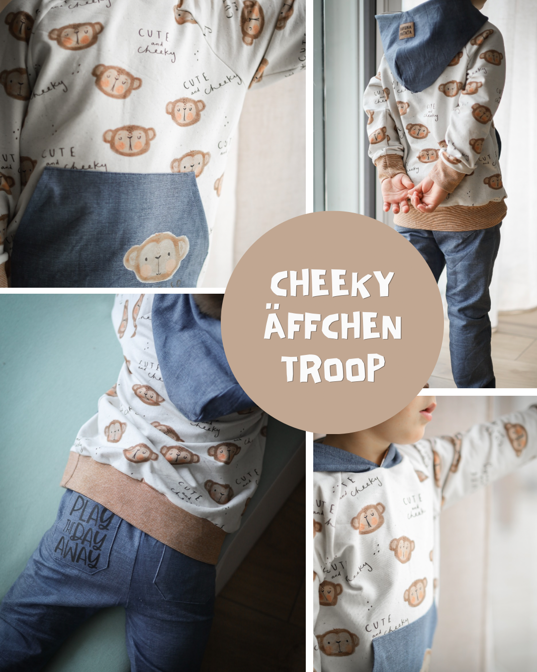 0.5m BIO French Terry Cheeky Äffchen Troop