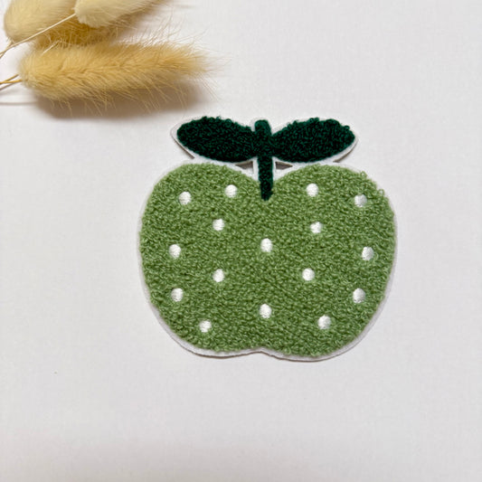 Chenille Patch: Apfel grün | 8x9cm