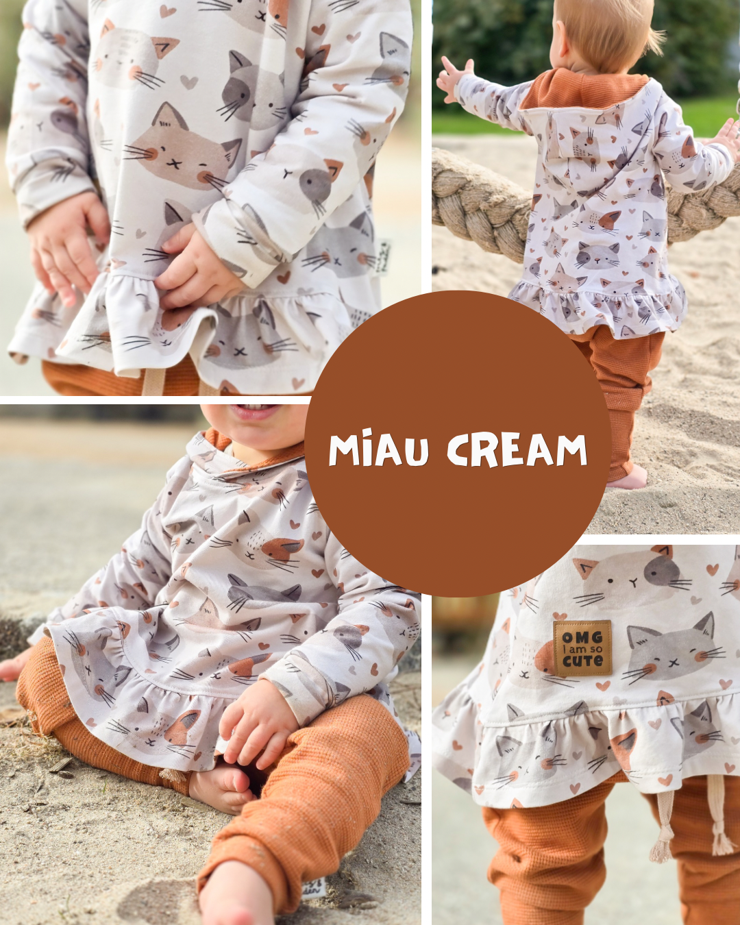 0.5m BIO French Terry Miau cream