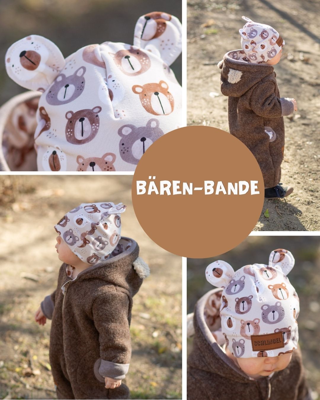 0.5m BIO French Terry Bären-Bande
