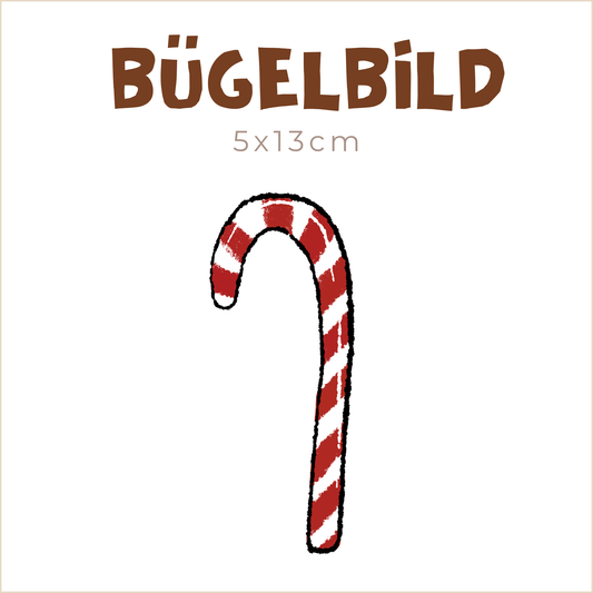 Bügelbild Bärenweihnacht: Zuckerstange| 5x13cm