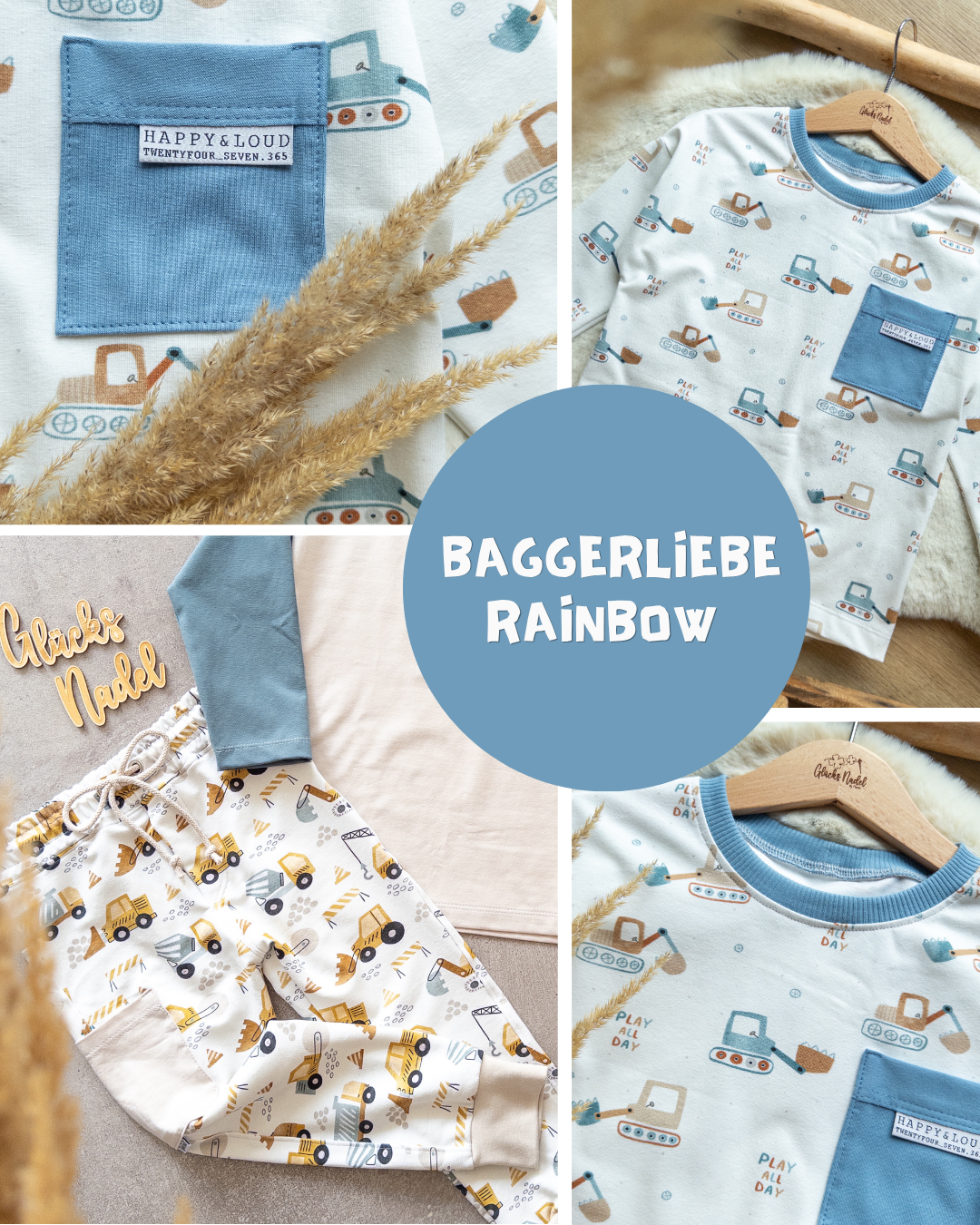 0.5m BIO French Terry Baggerliebe rainbow *STOFFÜBERSICHT*