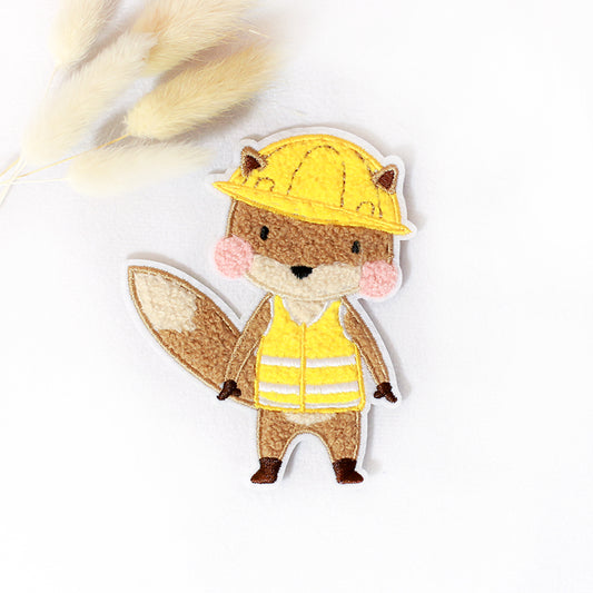 Chenille Patch: Baustellen-Foxi | 10x8cm