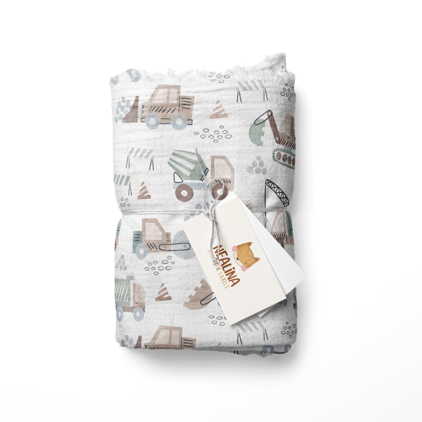 0.5m Musselin Baustellengetümmel teal