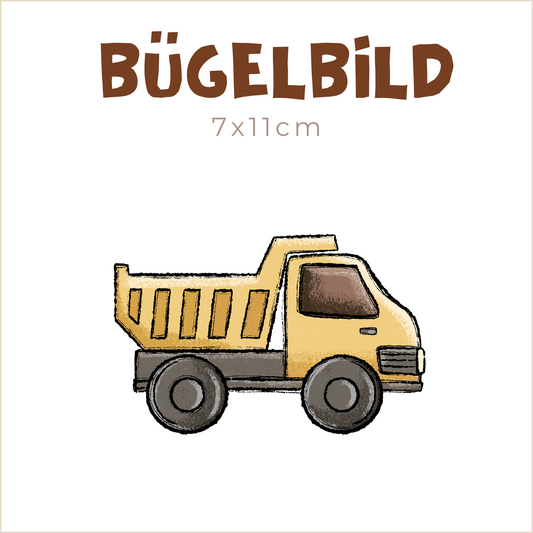 Bügelbild Baustellenleitung: LKW | 7x11cm