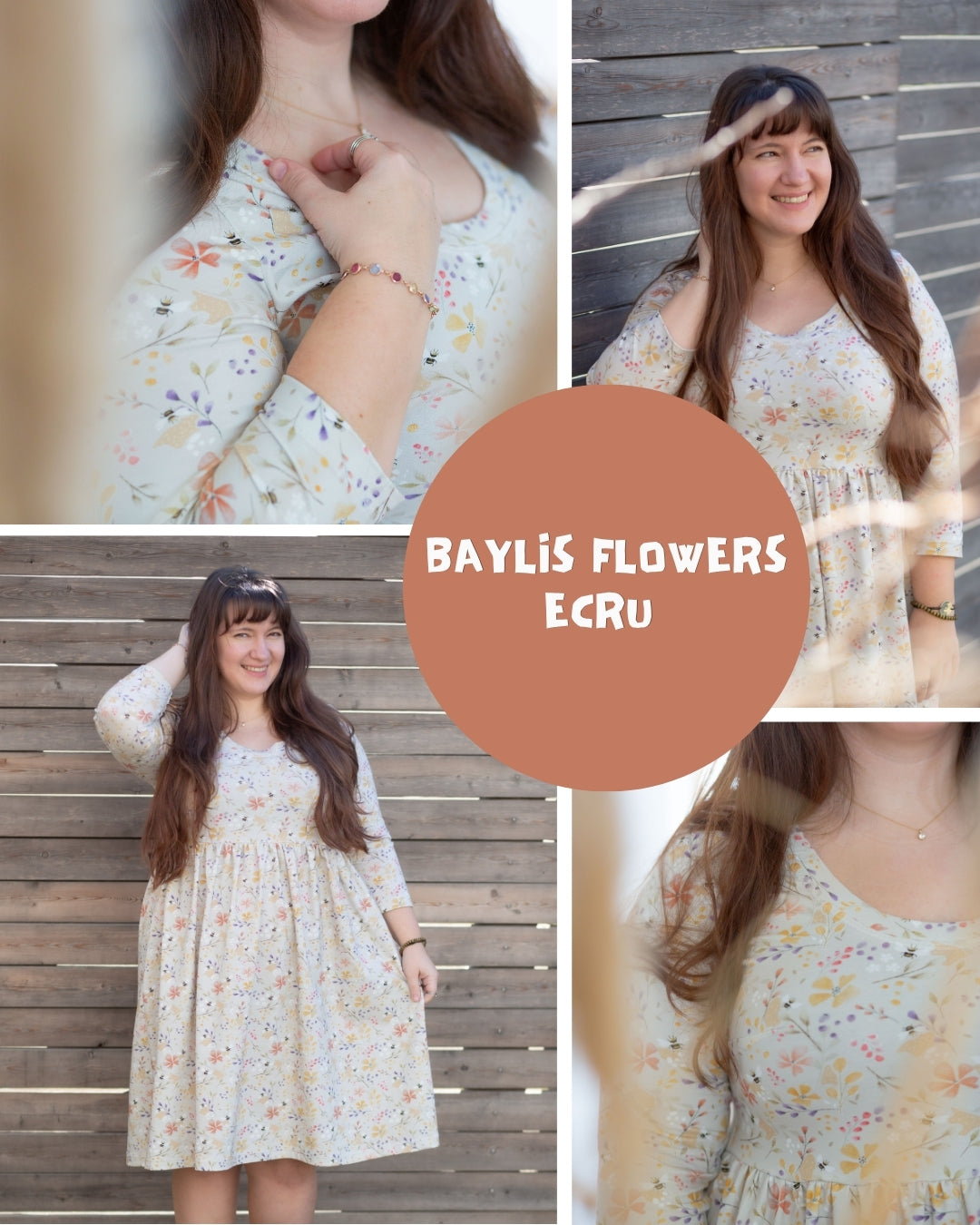 0.5m BIO French Terry Baylis Flowers ecru *VORBESTELLUNG*