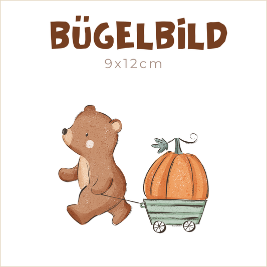 Bügelbild Bear and Pumpkin | 10x12cm