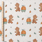 RESTSTÜCK 100cm BIO French Terry Bear and Pumpkin