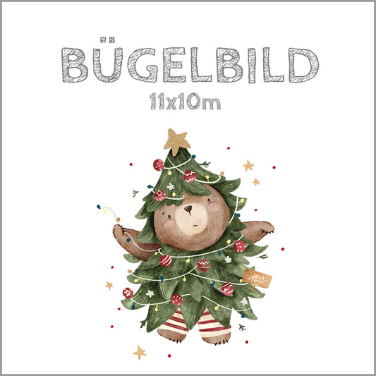 Bügelbild Beary Christmas Tree | 11x10cm