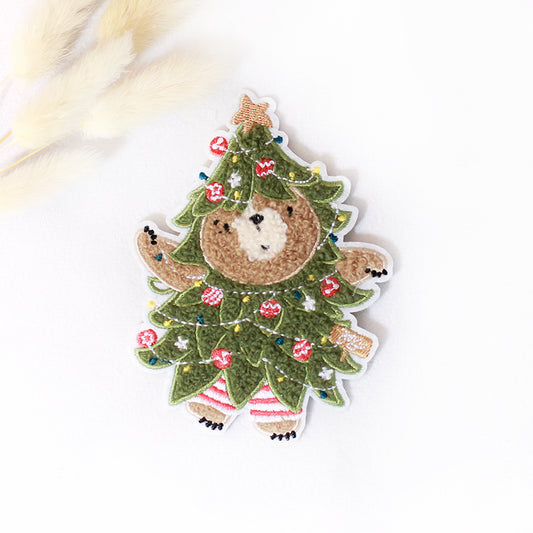 Chenille Patch: Beary Christmas Tree | 11x8cm