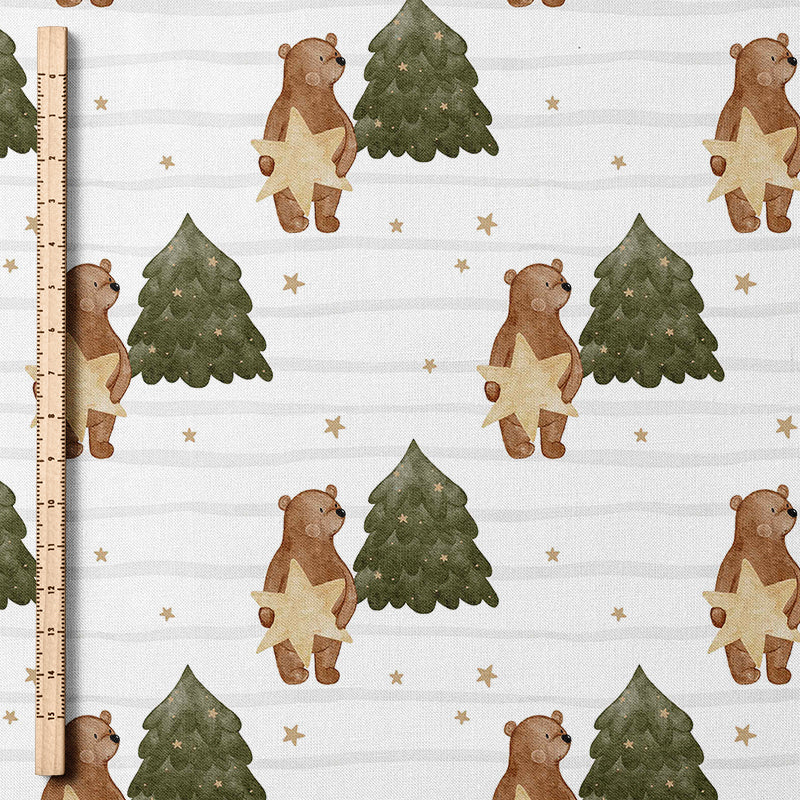 0.5m BIO French Terry Beary Christmas