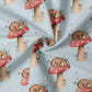 0.5m BIO French Terry Beary Mushroom sky  *STOFFÜBERSICHT*
