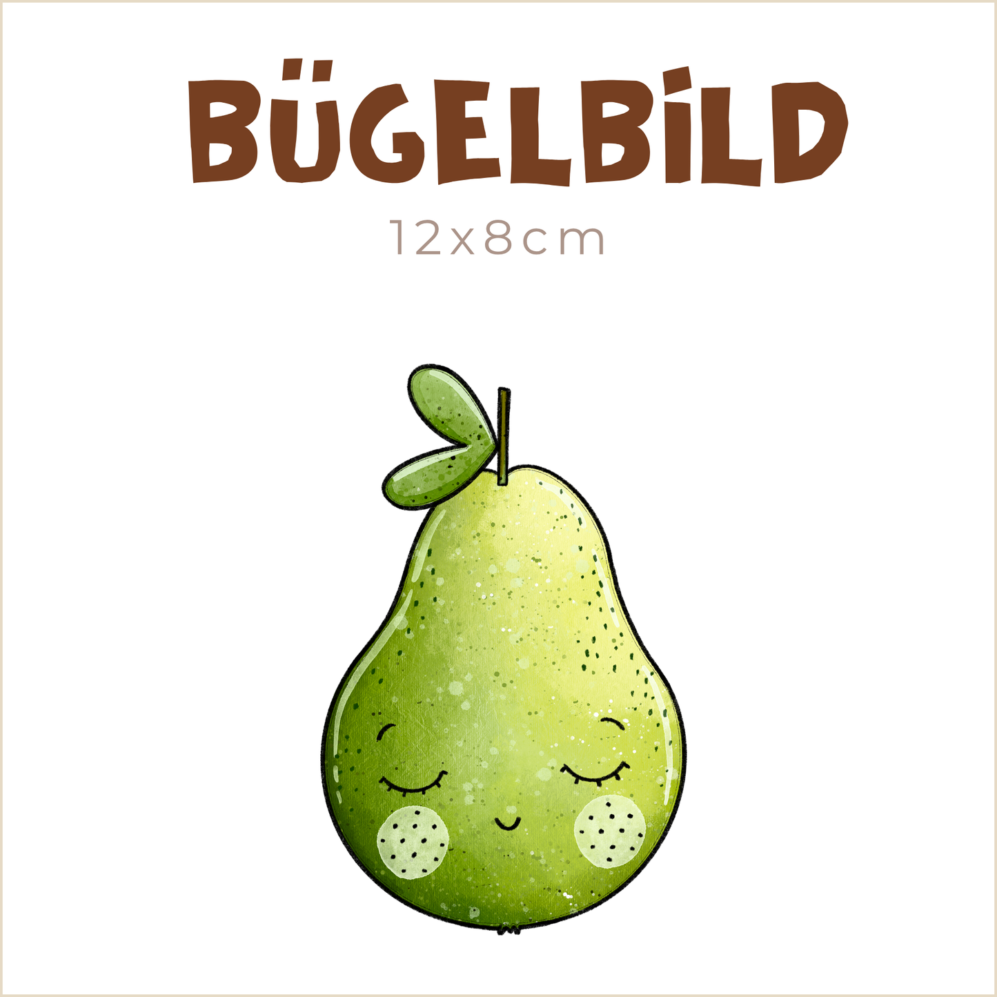 Bügelbild Birnenzauber dunkelgrün | 12x8cm
