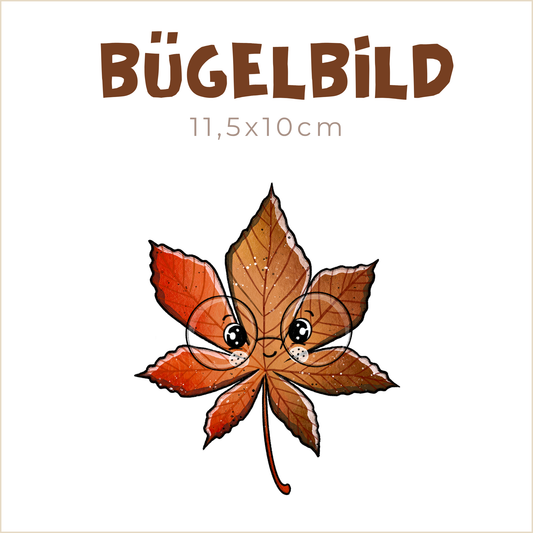 Bügelbild Blätterzeit: Kastanie | 11,5x10cm