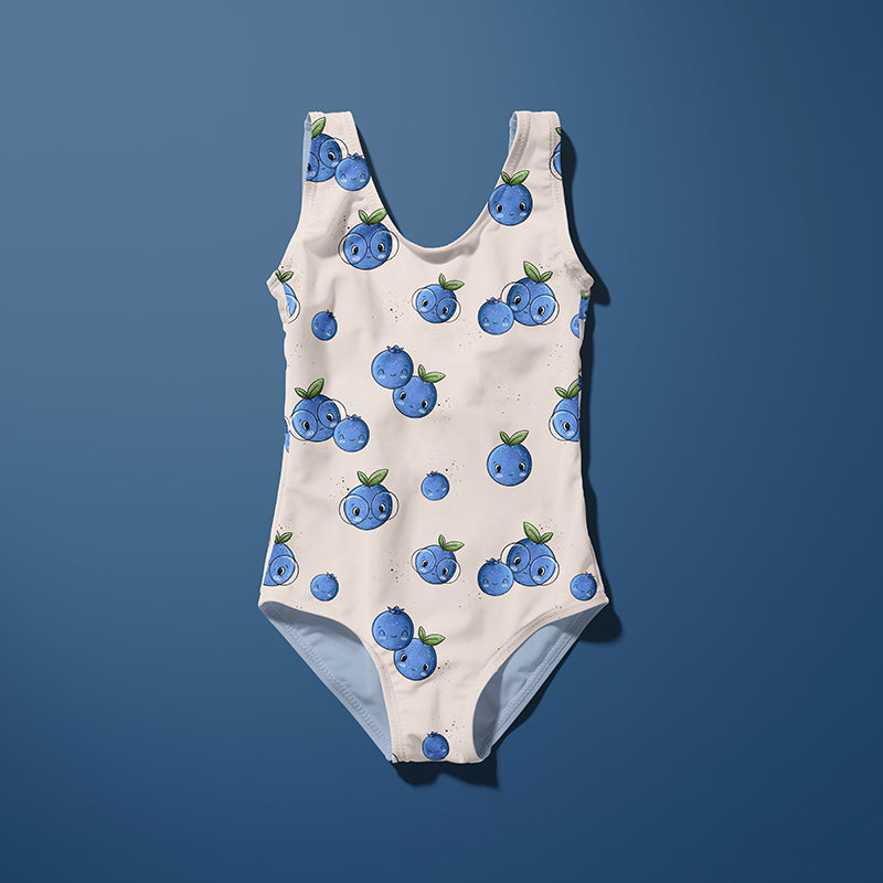 RESTSTÜCK 65cm Bademodestoff Blaubeeren