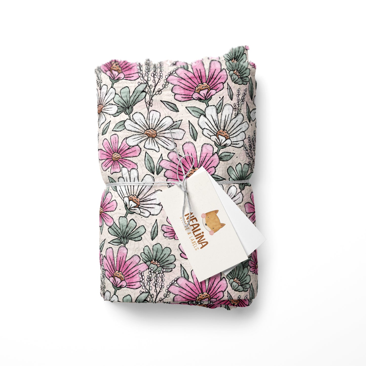 0.5m Musselin Blümchenzeit rosa