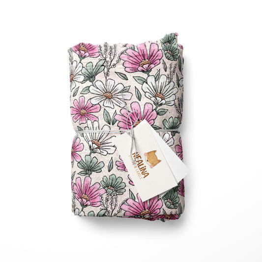 0.5m Musselin Blümchenzeit rosa