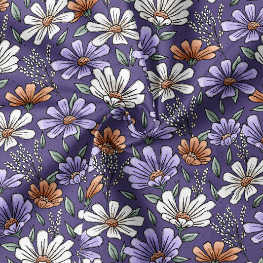 0.5m Biojersey Blümchenzeit violett *COMING SOON*