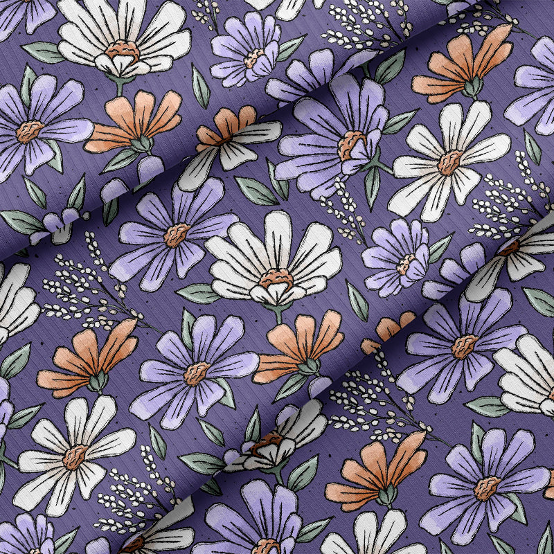 0.5m BIO Ribjersey Blümchenzeit violett