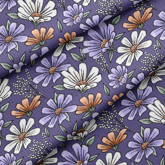 0.5m BIO Ribjersey Blümchenzeit violett
