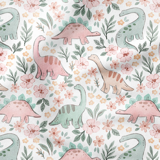 0.5m BIO French Terry Blumen-Dinos