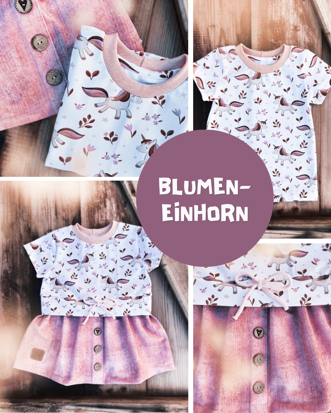 0.5m Baumwolle Blumen-Einhorn *VORBESTELLUNG: Lieferzeit 4-6 Wochen*