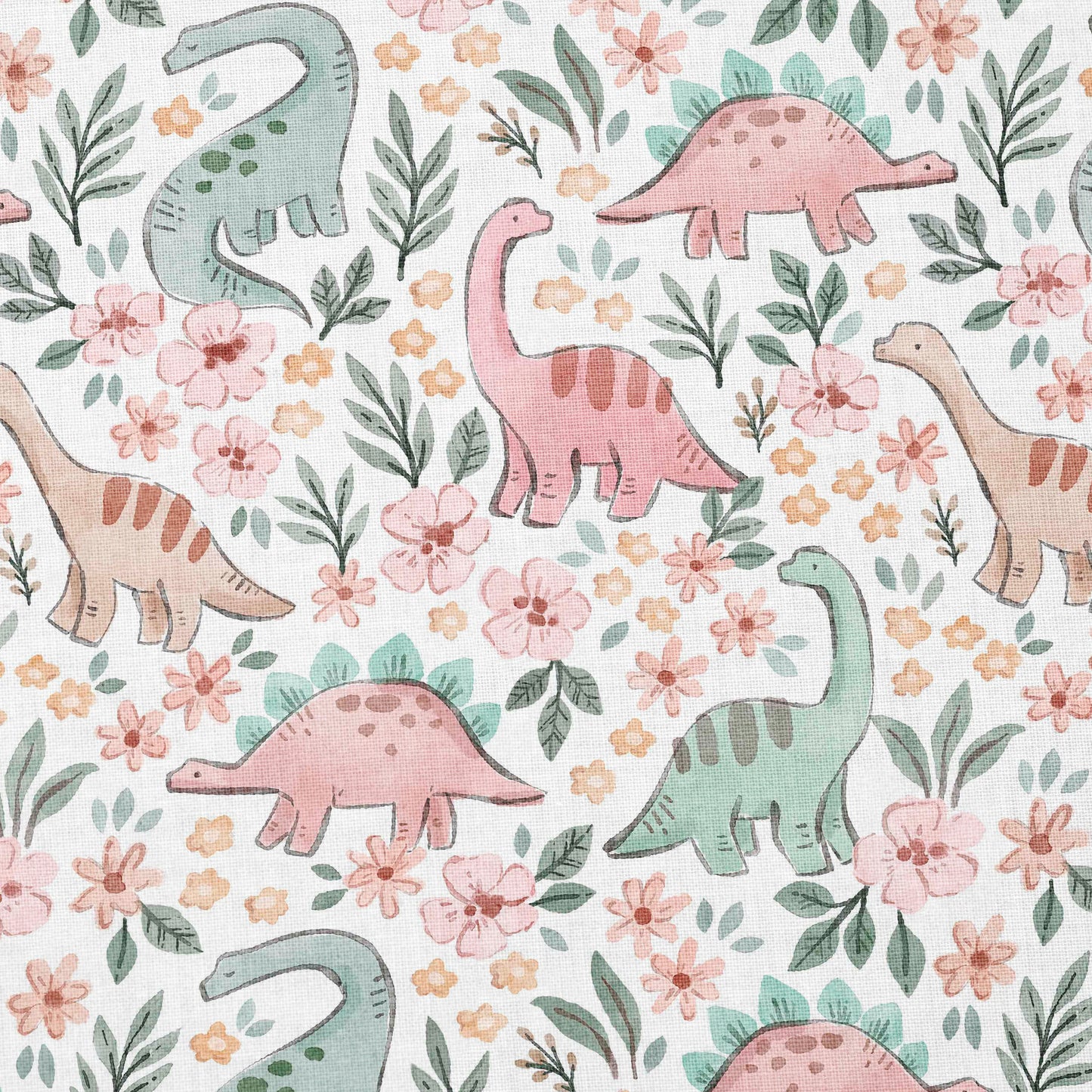 0.5m Baumwolle Blumen-Dinos *VORBESTELLUNG: Lieferzeit 4-6 Wochen*